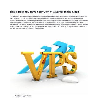 This Is How You Have Your Own VPS Server In the Cloud