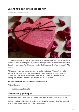 Valentines day gifts ideas for him