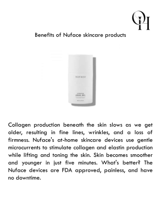 Benefits of Nuface skincare products