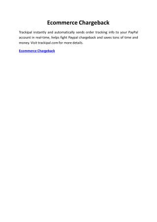 Ecommerce Chargeback