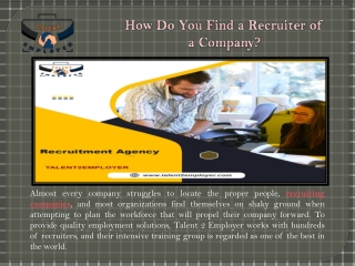 How do You Find a Recruiter of a Company