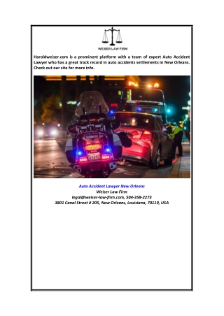 Auto Accident Lawyer New Orleans Haroldweiser.com
