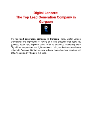 The Top Lead Generation Company in Gurgaon