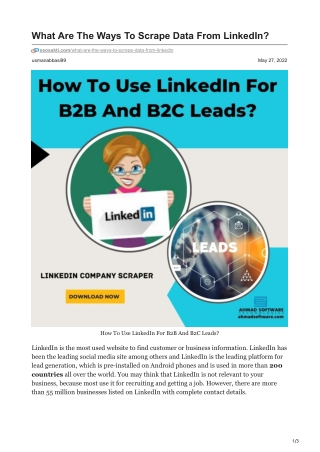 1What Are The Ways To Scrape Data From LinkedIn