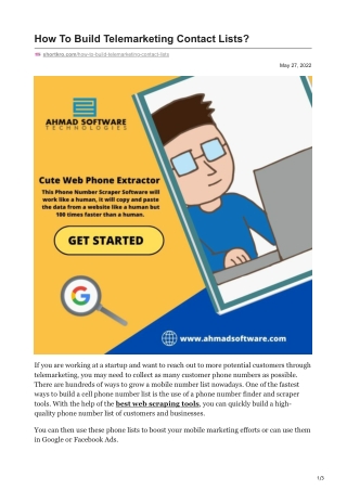 How To Build Telemarketing Contact Lists