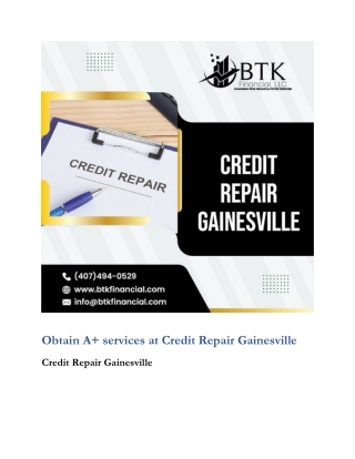 Obtain A  services at Credit Repair Gainesville