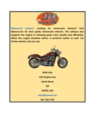 Motorcycle Exhaust | Rpwusa.net
