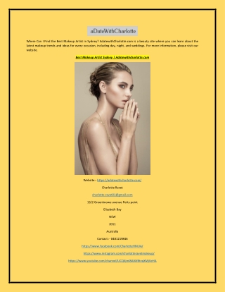 Best Makeup Artist Sydney | Adatewithcharlotte.com
