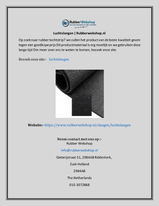 Luchtslangen  Rubberwebshop.nl