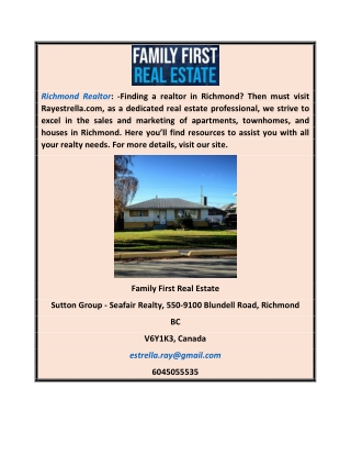 Richmond Realtor | Rayestrella.com