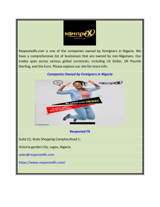Companies Owned By Foreigners In Nigeria | Respectedfx.com