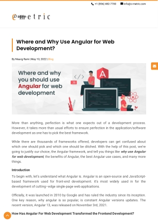 Where and Why Use Angular for Web Development?