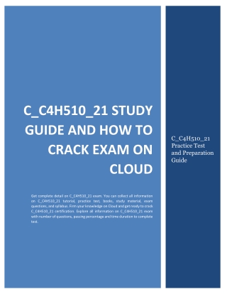 C_C4H510_21 Study Guide and How to Crack Exam on Cloud