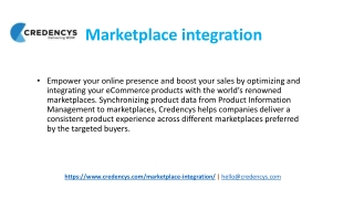 Marketplace integration Services | Credencys