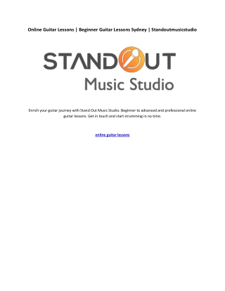 Online Guitar Lessons Beginner Guitar Lessons Sydney Standoutmusicstudio