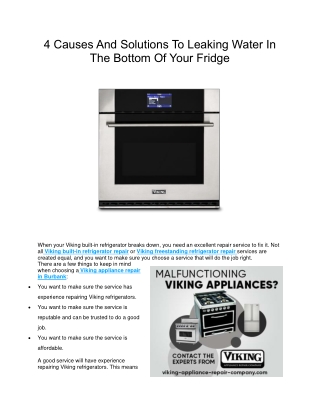 4 Causes And Solutions To Leaking Water In The Bottom Of Your Fridge