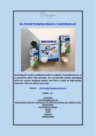 Eco Friendly Packaging Indonesia  Customboxid.com