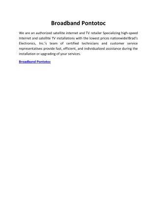Broadband Pontotoc