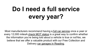 Do I need a full service every year_