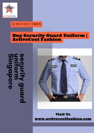 Buy Security Guard Uniform  ActiveCool Fashion