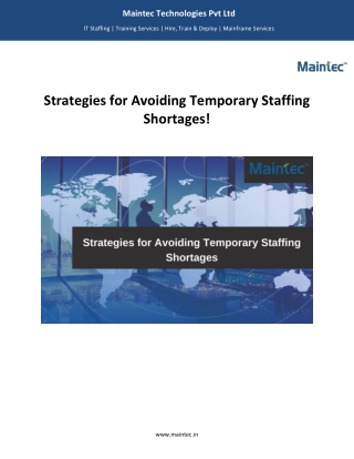 Strategies for Avoiding Temporary Staffing Shortages