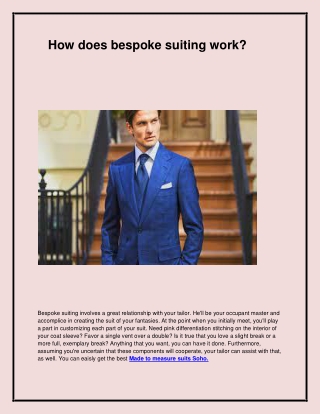 Best Made to Reasure Suits in Marylebone