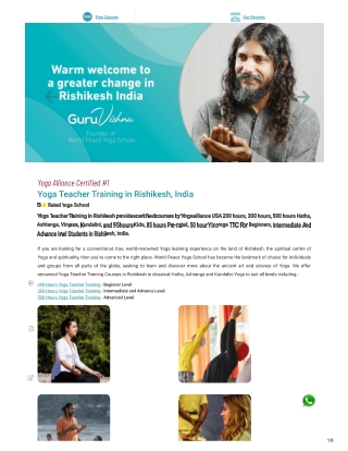 Renowned Yoga School in India | World Peace Yoga