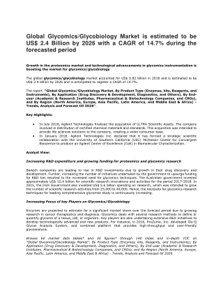 Global Glycomics