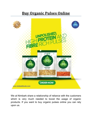 Buy Organic Pulses Online