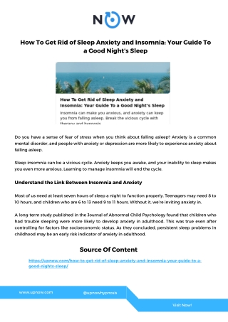How To Get Rid of Sleep Anxiety and Insomnia Your Guide To a Good Night’s Sleep