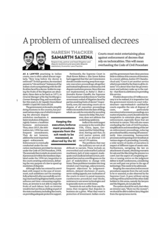 A problem of unrealised decrees