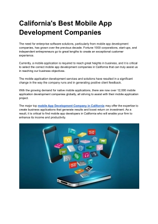 California's Best Mobile App Development Companies
