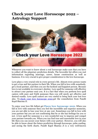 Check your Love Horoscope 2022 – Astrology Support