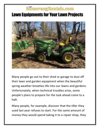 Lawn Equipments for Your Lawn Projects