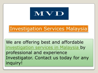 Investigation Services Malaysia