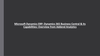 Microsoft Dynamics ERP: Dynamics 365 Business Central & its Capabilities