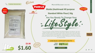 Maida (Aashirwad All purpose Standard White Flour) 1Kg - Indian Groceries in New