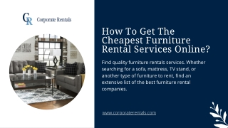 How To Get The Cheapest Furniture Rental Services Online