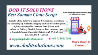 Online Readymade Zomoto Clone System - DOD IT SOLUTIONS