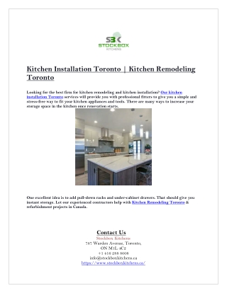 Kitchen Installation Toronto - Kitchen Remodeling Toronto
