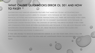 A proper guide to resolve QuickBooks Error OL 301