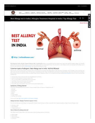 Best Allergy test in India