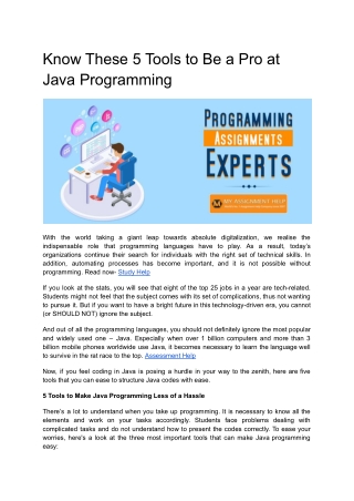 Know These 5 Tools to Be a Pro at Java Programming