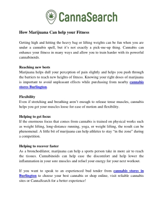 How Marijuana Can help your Fitness