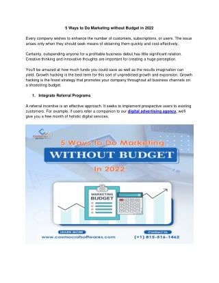 5 Ways to Do Marketing Without Budget in 2022