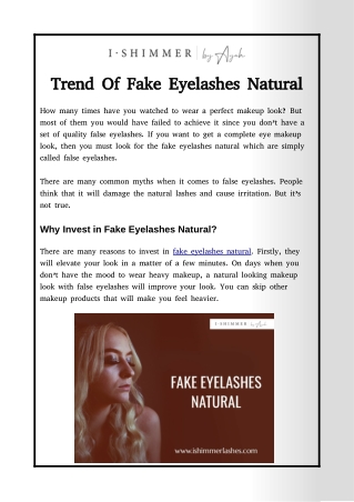 Trend Of Fake Eyelashes Natural