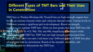 Different Types of TMT Bars and Their Uses in Construction