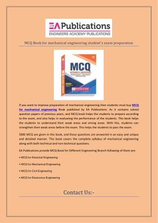 MCQ Book for mechanical engineering student