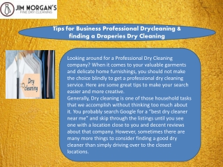 Tips for Business Professional Drycleaning & finding a Draperies Dry Cleaning