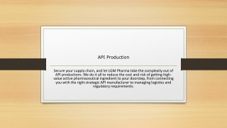 API Production